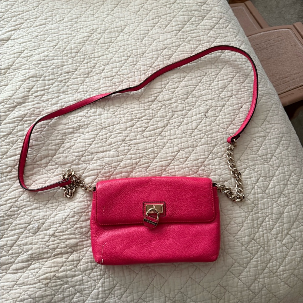 Pink Leather Crossbody Bag